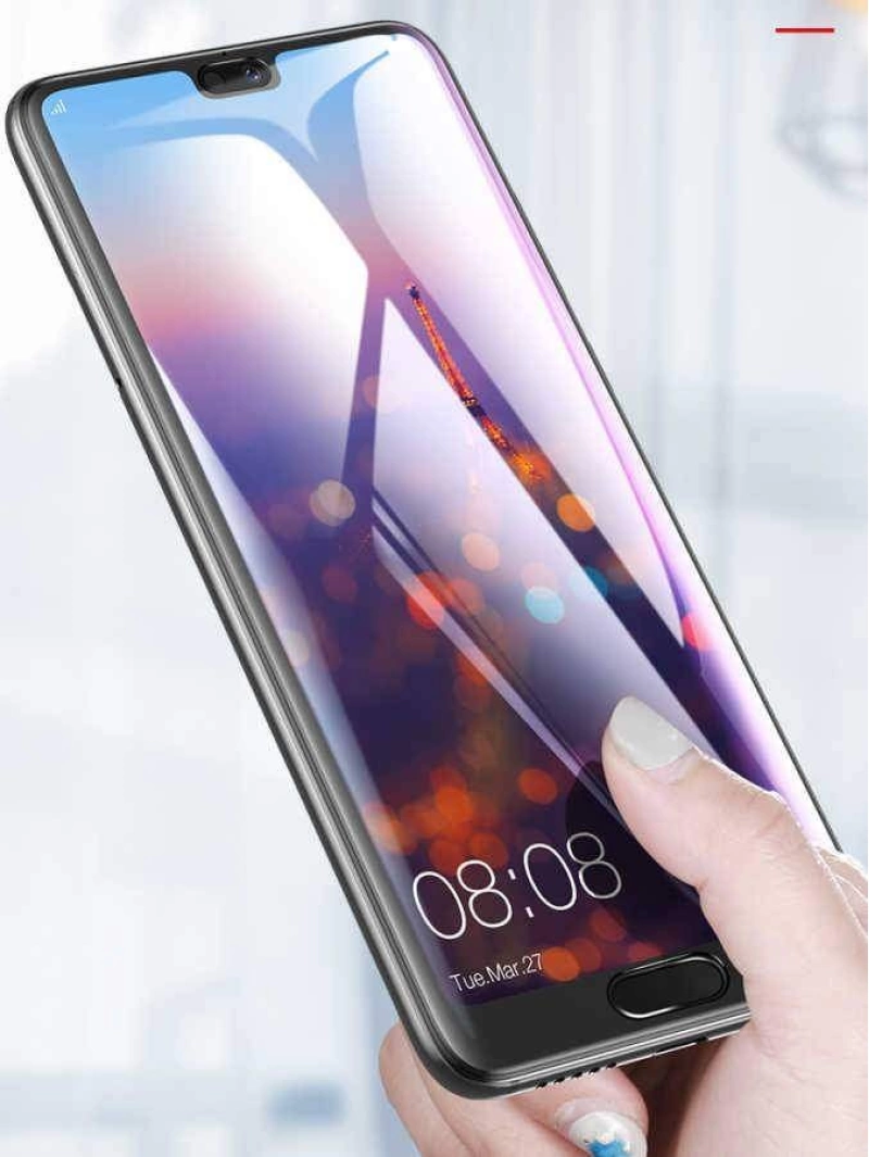 Huawei P20 Pro Zore Kenarları Kırılmaya Dayanıklı Cam Ekran Koruyucu