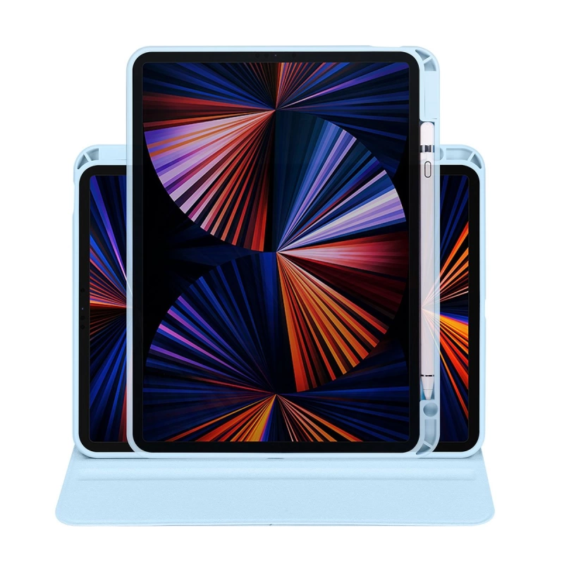 More TR Apple iPad 10.9 2022 (10.Nesil) Kılıf Zore Termik Kalem Bölmeli Dönebilen Standlı Kılıf