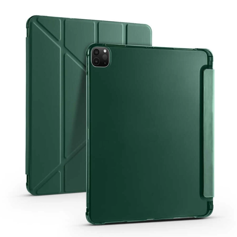 More TR Apple iPad Pro 12.9 2022 M2 Kılıf Zore Tri Folding Kalem Bölmeli Standlı Kılıf