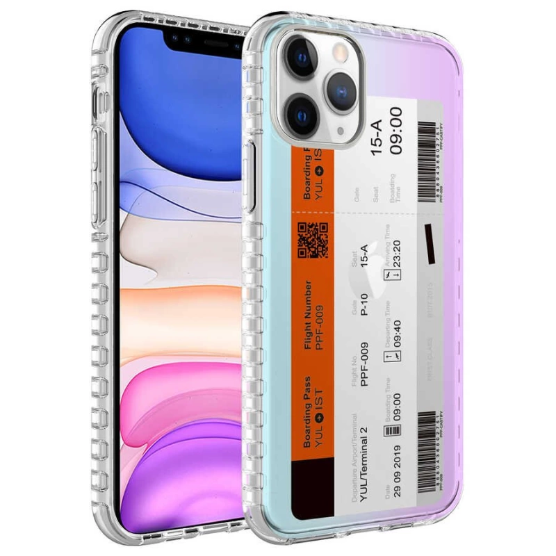 More TR Apple iPhone 11 Pro Max Kılıf Airbag Kenarlı Renkli Desenli Silikon Zore Elegans Kapak