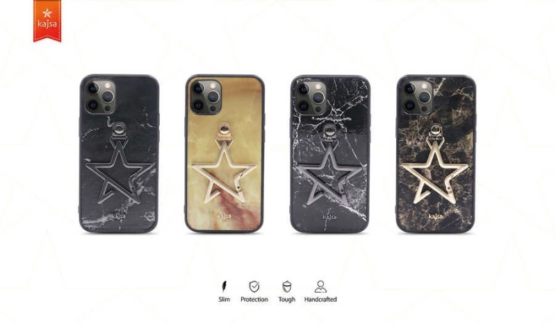 More TR Apple iPhone 12 Kılıf Kajsa Starry Serisi Marble Kapak