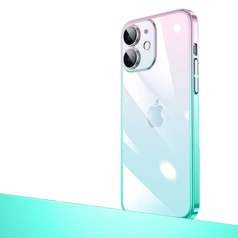 More TR Apple iPhone 12 Kılıf Parlak Renk Geçişli Kamera Korumalı Zore Senkron Kapak