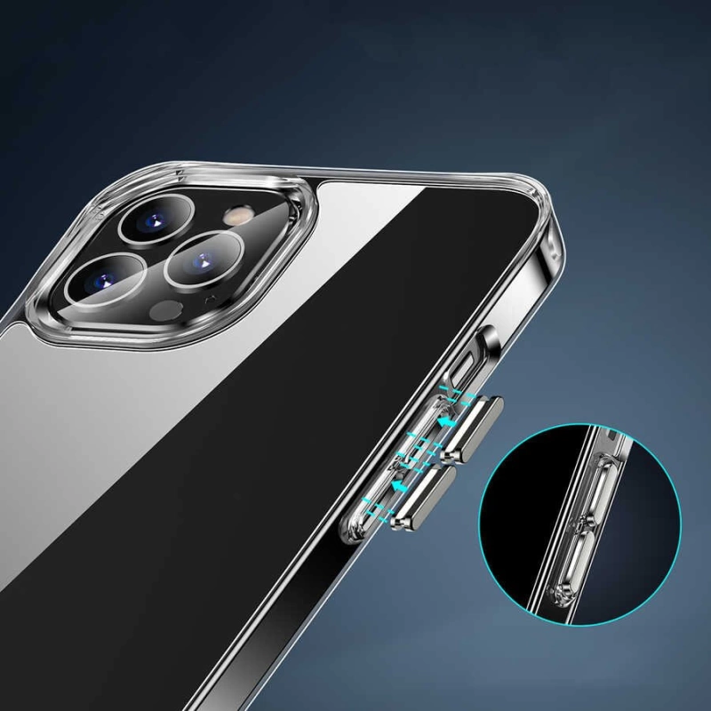 More TR Apple iPhone 12 Pro Max Kılıf Standlı Şeffaf Silikon Zore L-Stand Kapak