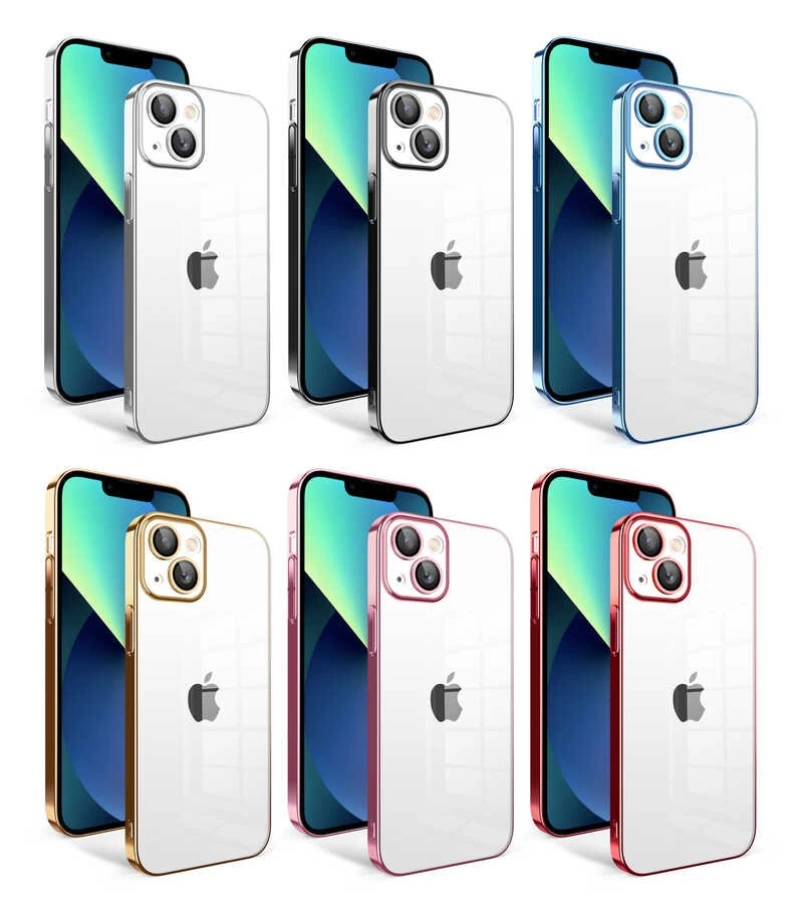 More TR Apple iPhone 13 Kılıf Kamera Korumalı Renkli Çerçeveli Zore Garaj Kapak