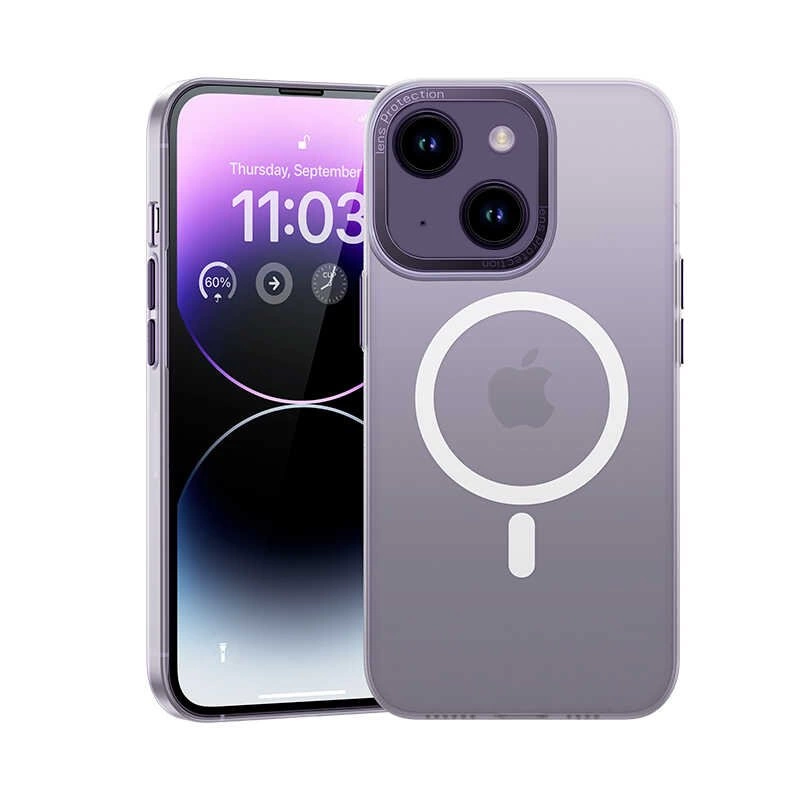 More TR Apple iPhone 14 Kılıf Wireless Şarj Destekli Benks Magnetik Haze Kapak