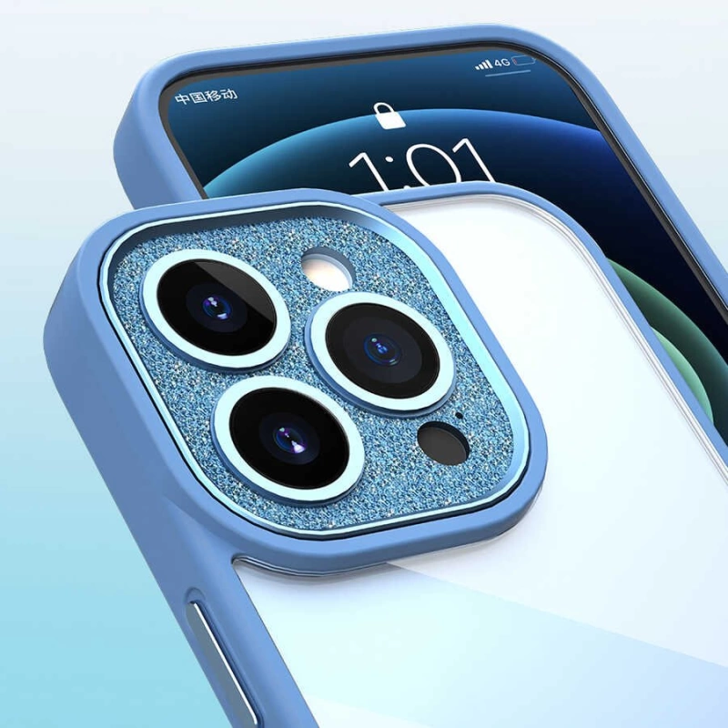 More TR Apple iPhone 14 Kılıf ​​​​​Wiwu Lens Korumalı Renkli Kenar Arkası Şeffaf Multicolor Kapak