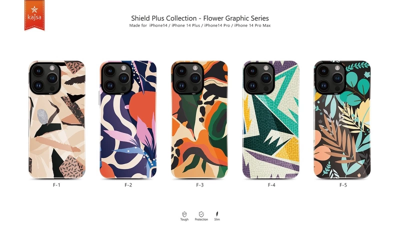 More TR Apple iPhone 14 Pro Kılıf HD Desenli Kajsa Shield Plus Flower Graphic Serisi Kapak