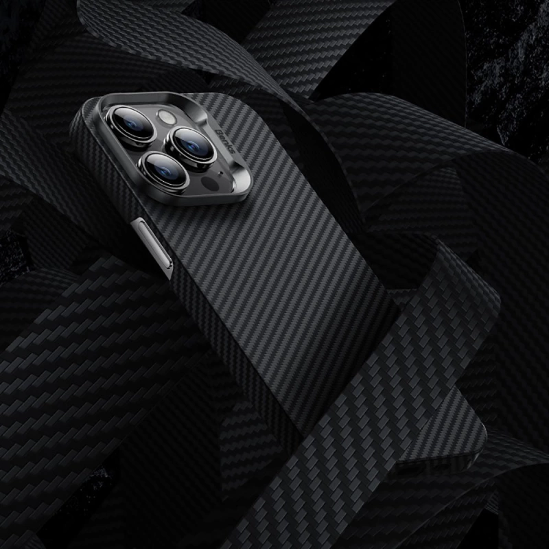 More TR Apple iPhone 14 Pro Kılıf Karbon Fiber Benks 600D Essential Kevlar Kapak