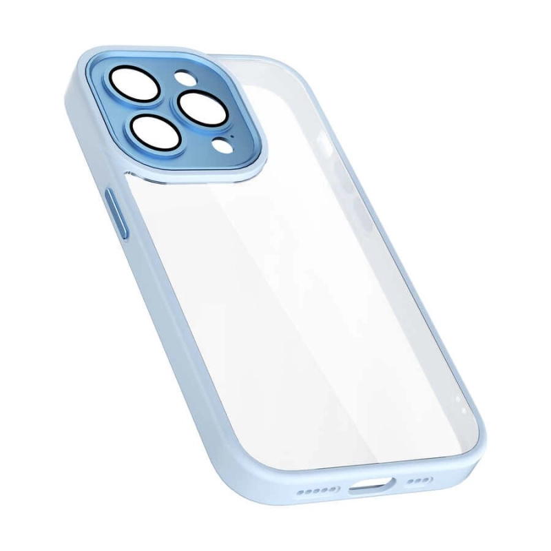 More TR Apple iPhone 14 Pro Kılıf Wiwu Lens Korumalı Renkli Kenar Arkası Şeffaf Vivid Clear Kapak