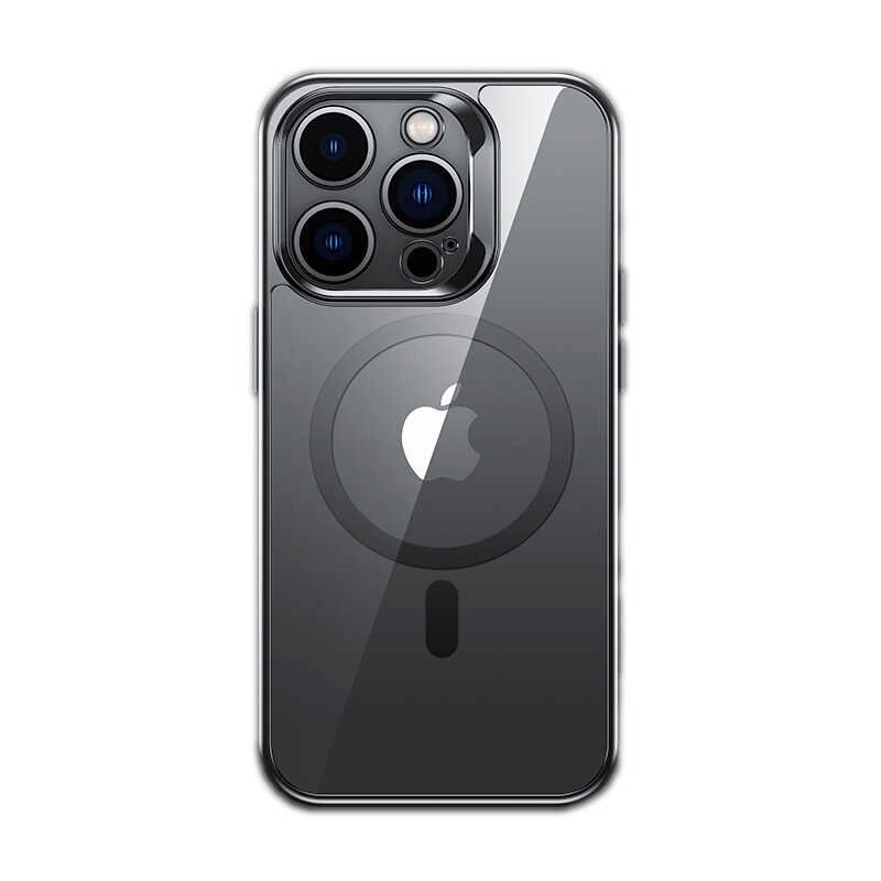 More TR Apple iPhone 14 Pro Kılıf Magsafe Şarj Özellikli Premium Cam Arka Yüzey Benks Electroplated Kapak