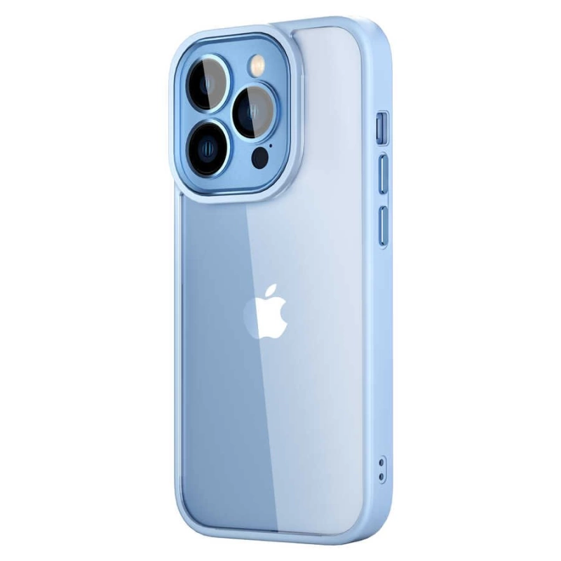 More TR Apple iPhone 14 Pro Max Kılıf Wiwu Lens Korumalı Renkli Kenar Arkası Şeffaf Vivid Clear Kapak