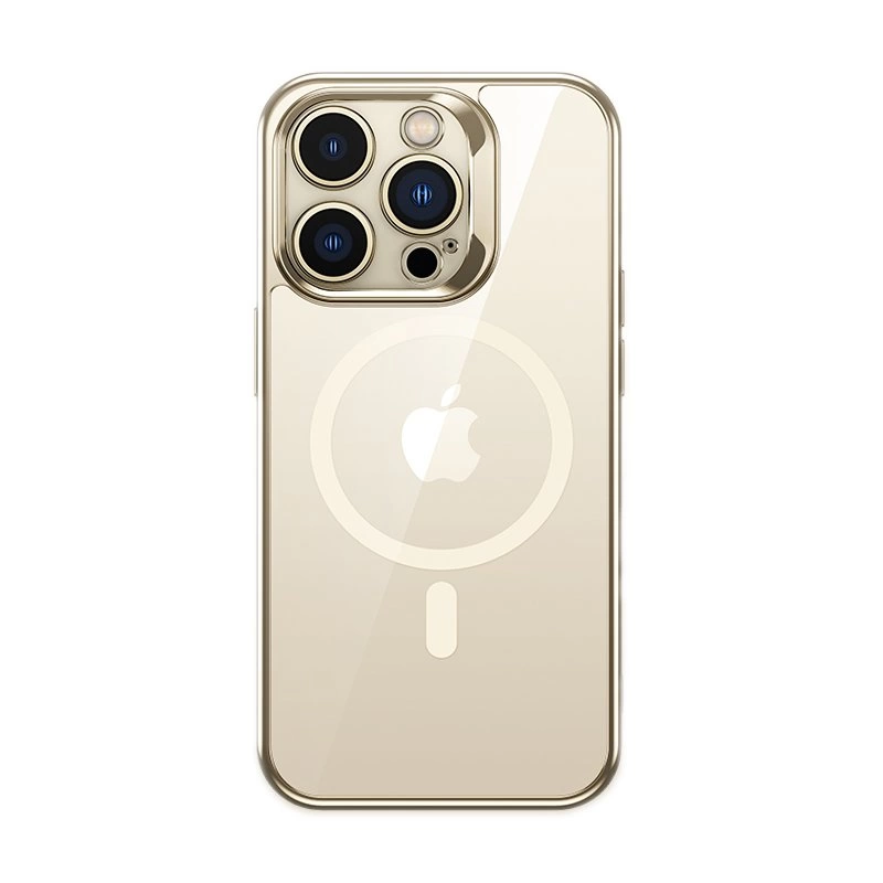 More TR Apple iPhone 14 Pro Max Kılıf Magsafe Şarj Özellikli Premium Cam Arka Yüzey Benks Electroplated Kapak