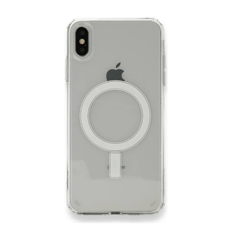 More TR Apple iPhone X Kılıf Magsafe Şarj Özellikli Şeffaf Sert PC Zore Embos Kapak