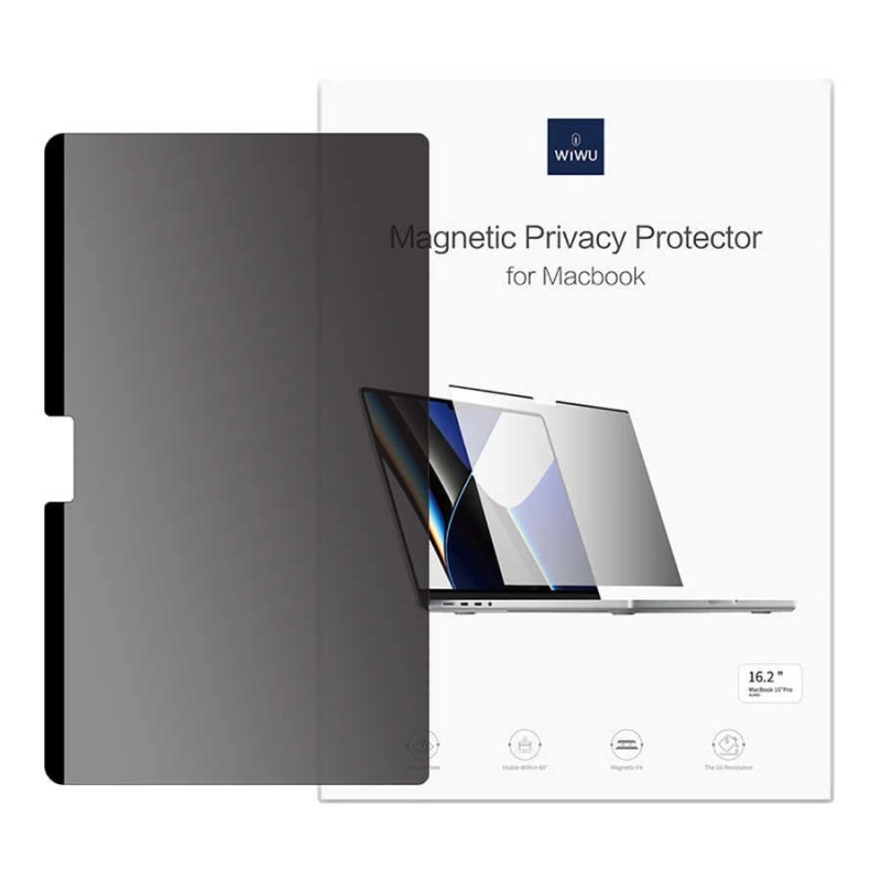 More TR Apple Macbook Pro 14.2 2023 A2779 Wiwu iPrivacy Magnetik Hayalet Ekran Koruyucu