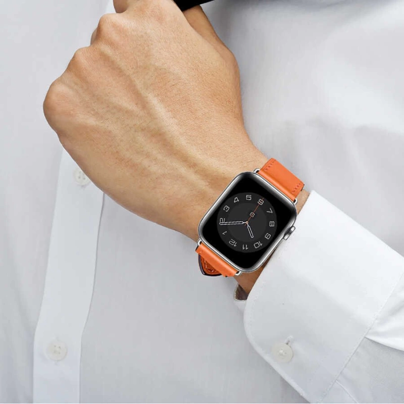 More TR Apple Watch Ultra 49mm Kordon Wiwu Attleage Watchband Hakiki Deri Strap Kayış