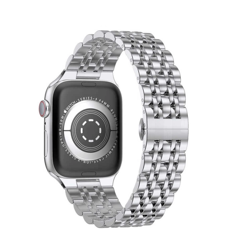More TR Apple Watch Ultra 49mm Kordon Wiwu Seven Beads Steel Belt Metal Strap Kayış