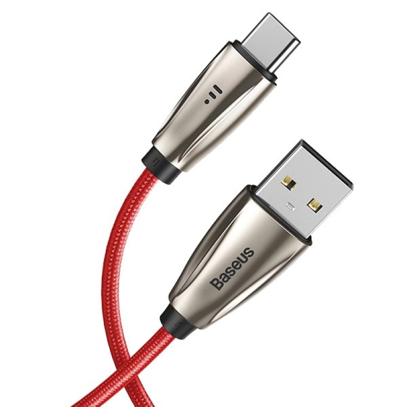 More TR Baseus Aita Led Işıklı USB to Type-C 3A Hızlı Şarj Kablosu 1 metre