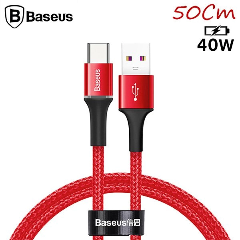 More TR Baseus halo USB Type-C 40W Flash Şarj 0.50CM Kısa USB Şarj Kablosu