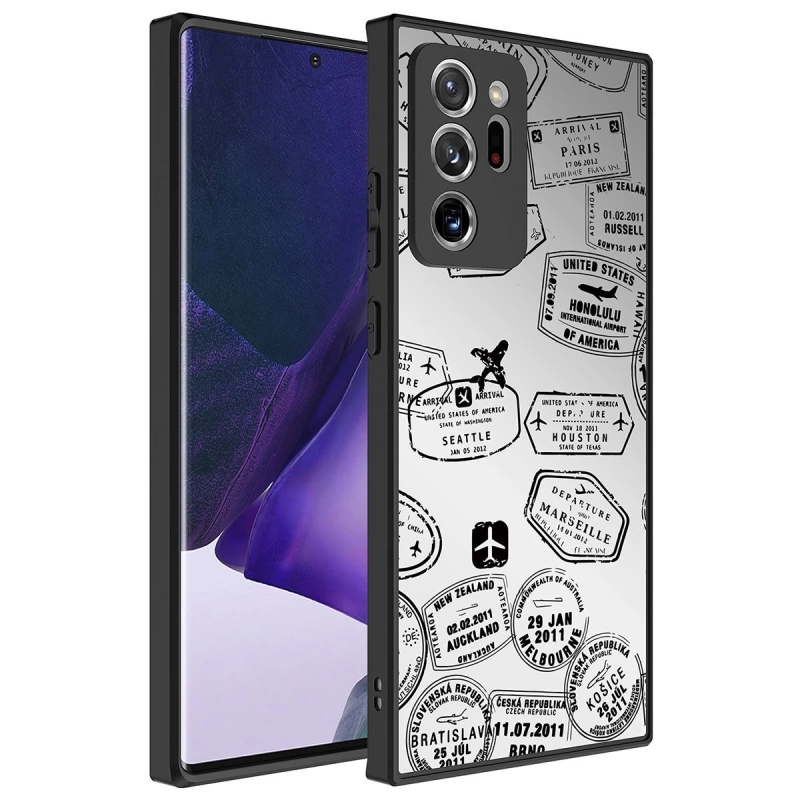 More TR Galaxy Note 20 Ultra Kılıf Aynalı Desenli Kamera Korumalı Parlak Zore Mirror Kapak
