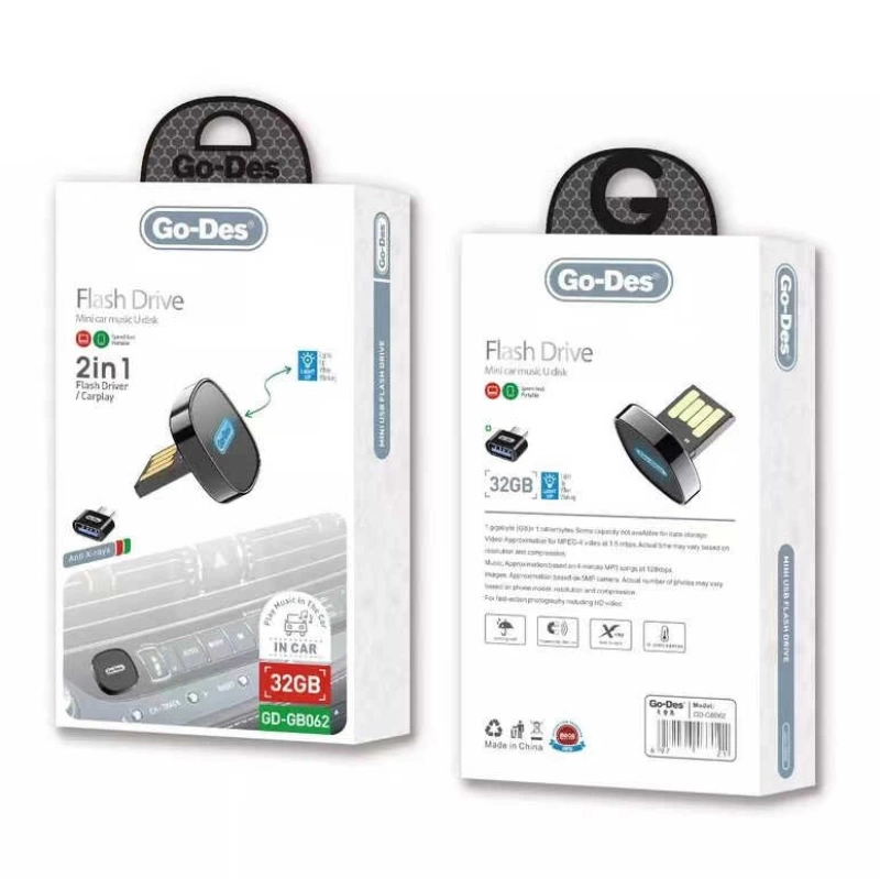 More TR Go Des GD-GB062 2 in 1 Led Işıklı Araç İçi Mini Flash Disk 32 Gb Type-C OTG Hediyeli