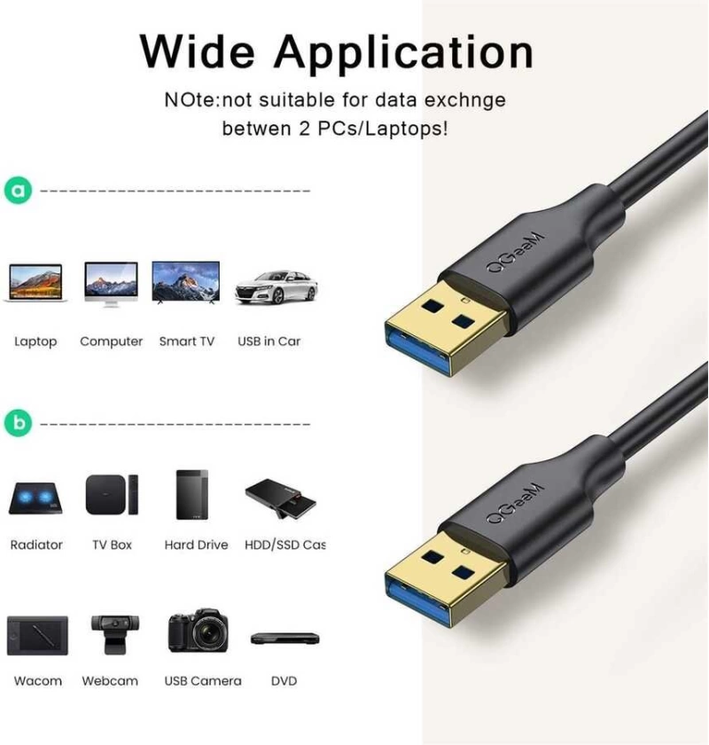 More TR Qgeem QG-CVQ19 Usb To Usb Kablo 0.91M