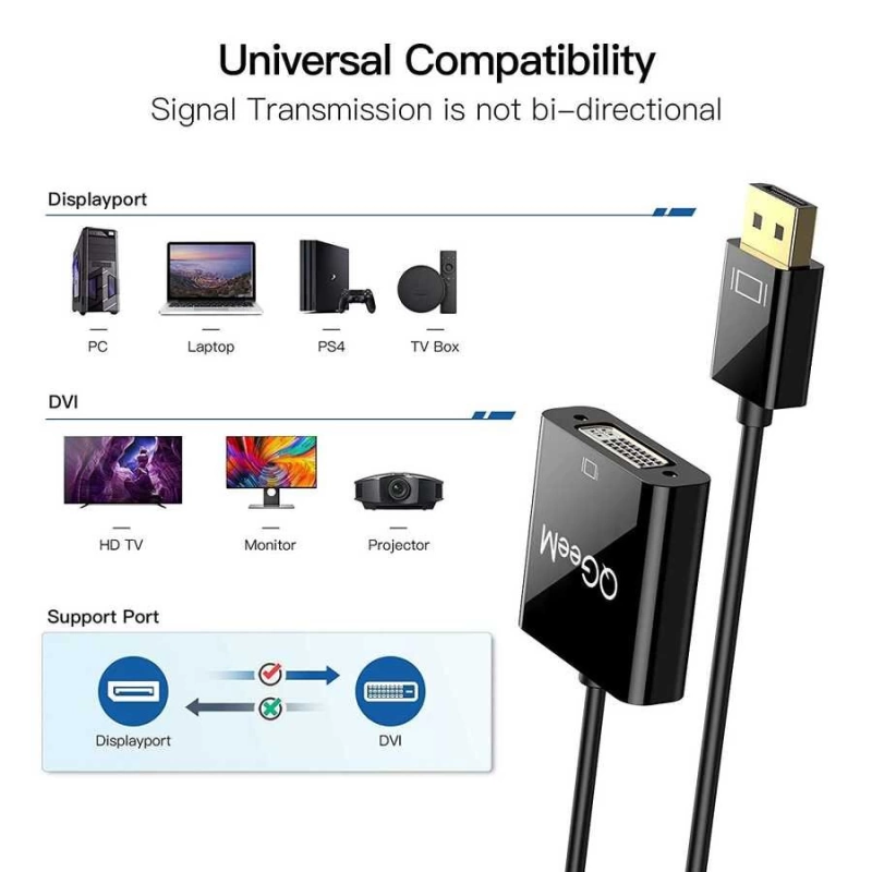 More TR Qgeem QG-HD24 DVI To Display Port Dönüştürücü