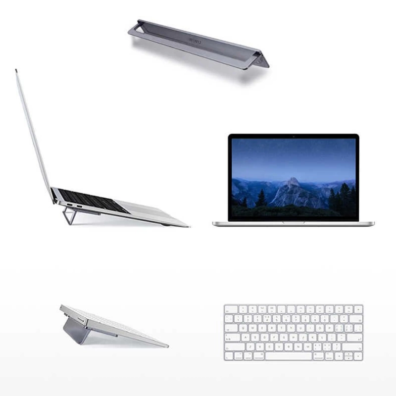 More TR Wiwu S900 Yıkanabilir Yapıştırıcılı Mini Laptop Standı 2 Farklı Yükseklik Ayarı 11-17 inc Uyumlu
