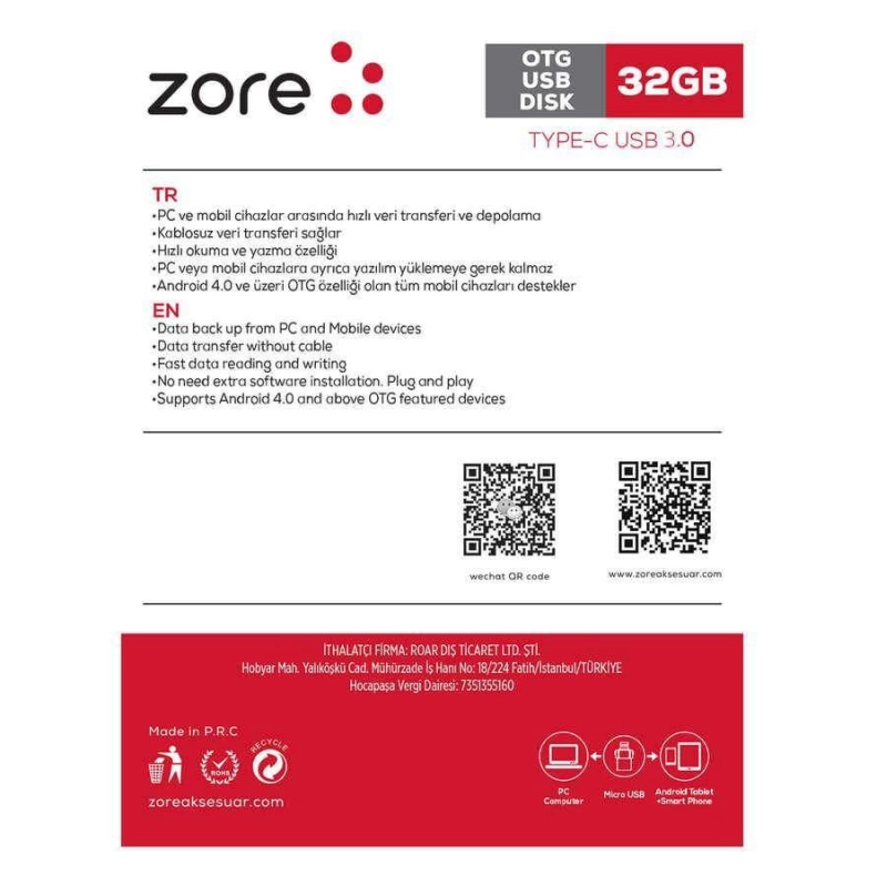 More TR Zore 3.0 Type-C Metal OTG 32 GB