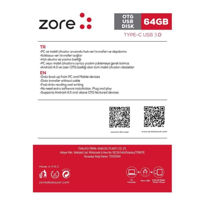 More TR Zore 3.0 Type-C Metal OTG 64 GB