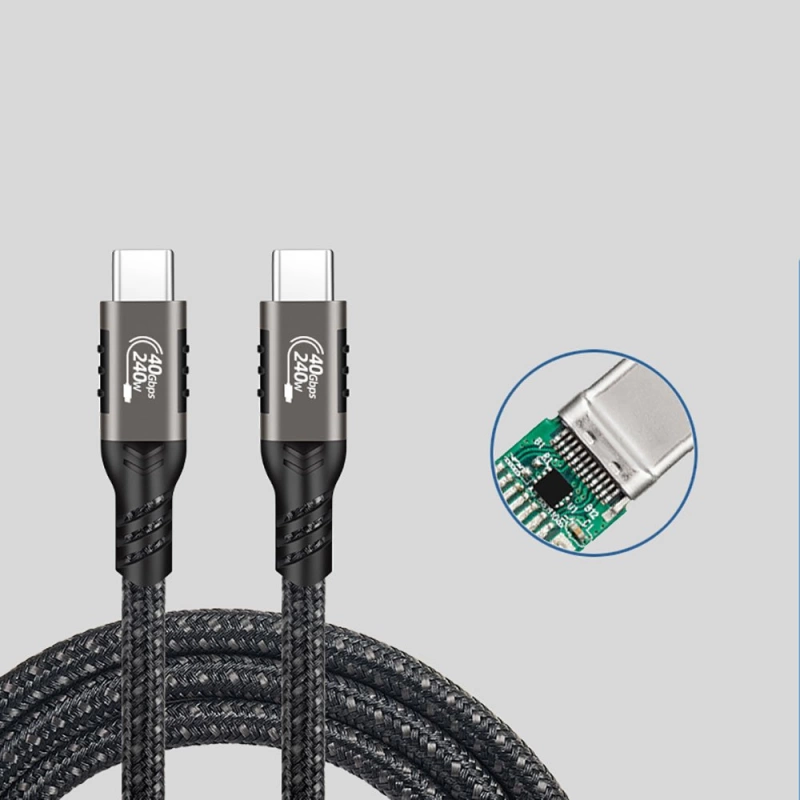 More TR Zore QG01 Type-C to Type-C USB4 PD Data Kablosu 240W 40Gbps 8K@60Hz 0.2 Metre