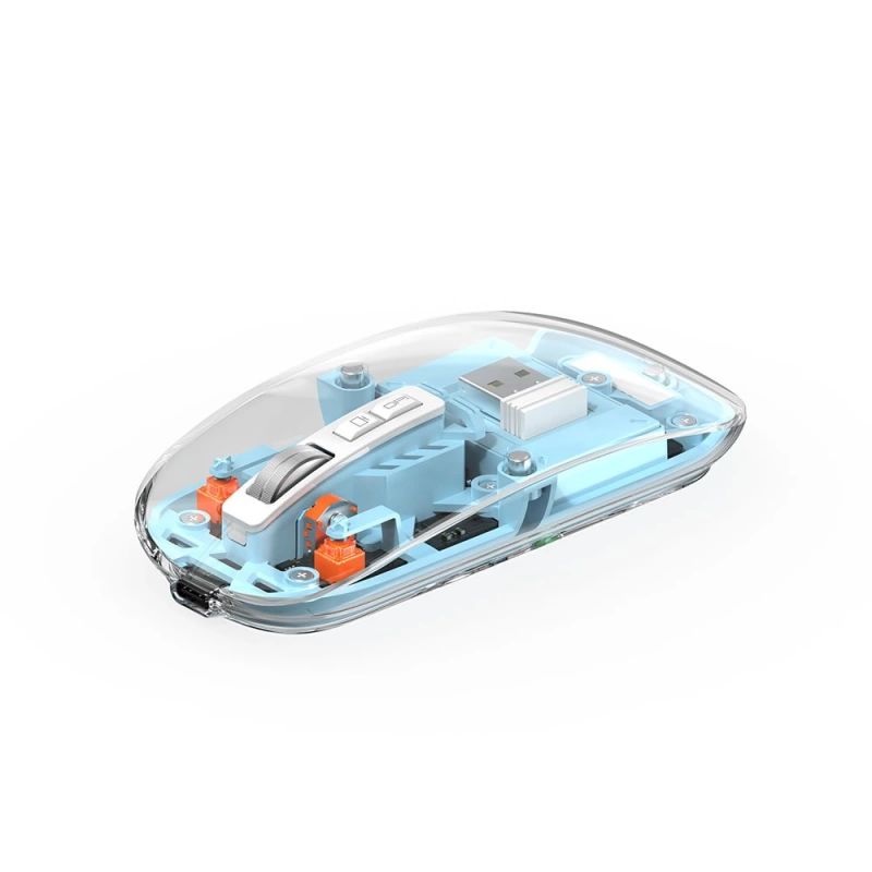 More TR Wiwu WM105 Crystal RGB Led Işıklandırmalı Şeffaf Tasarım Mouse