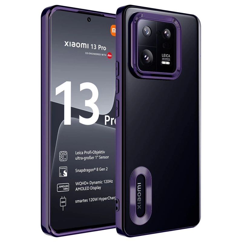 More TR Xiaomi Mi 13 Pro Kılıf Kamera Korumalı Logo Gösteren Zore Omega Kapak