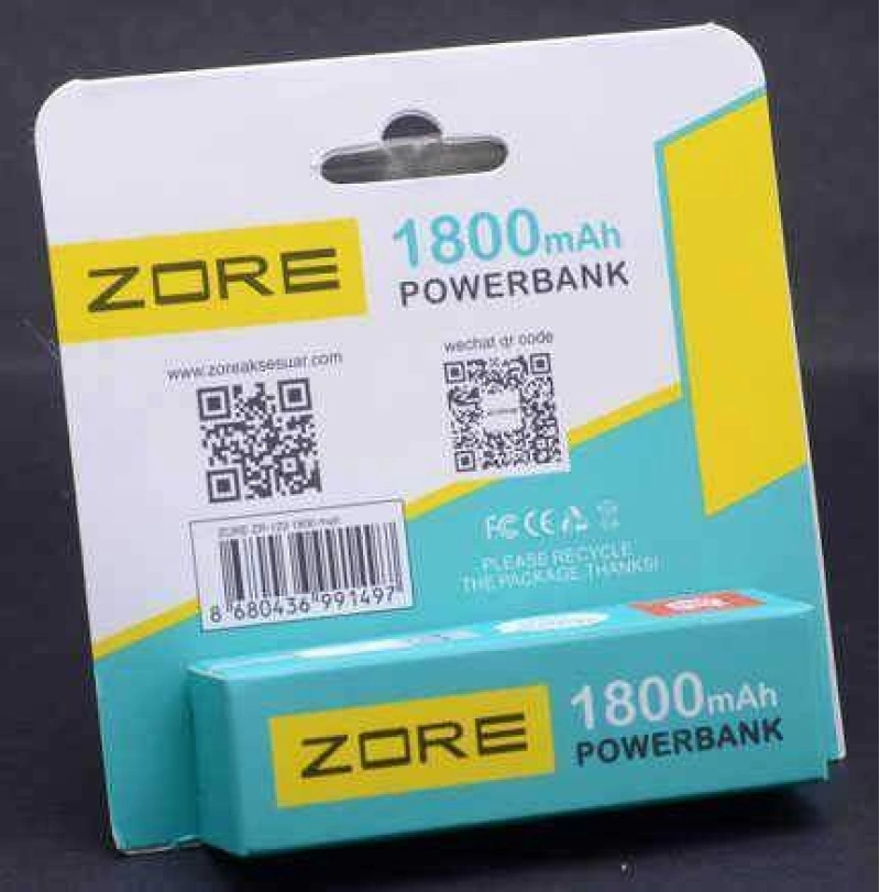 Zore ZR-123 Taşınabilir Powerbank 1800 Mah