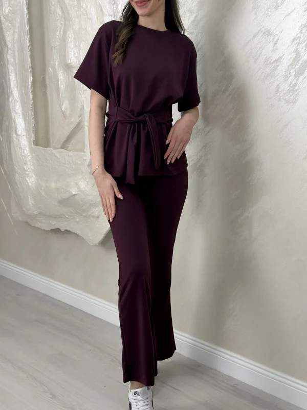 ÇİFT TARAF BAĞLAMALI MODAL TAKIM- FUŞYA