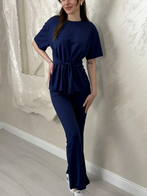 ÇİFT TARAF BAĞLAMALI MODAL TAKIM- LACİVERT