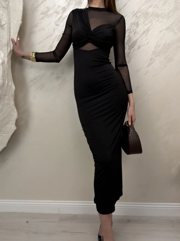 ASİMETRİK TASARIM SANDY ELBİSE