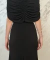 DRAPE DETAYLI DAVET ELBSESİ-SİYAH