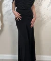 DRAPE DETAYLI DAVET ELBSESİ-SİYAH