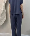 MAVİ TENSEL GÖMLEK PANTOLON TAKIM