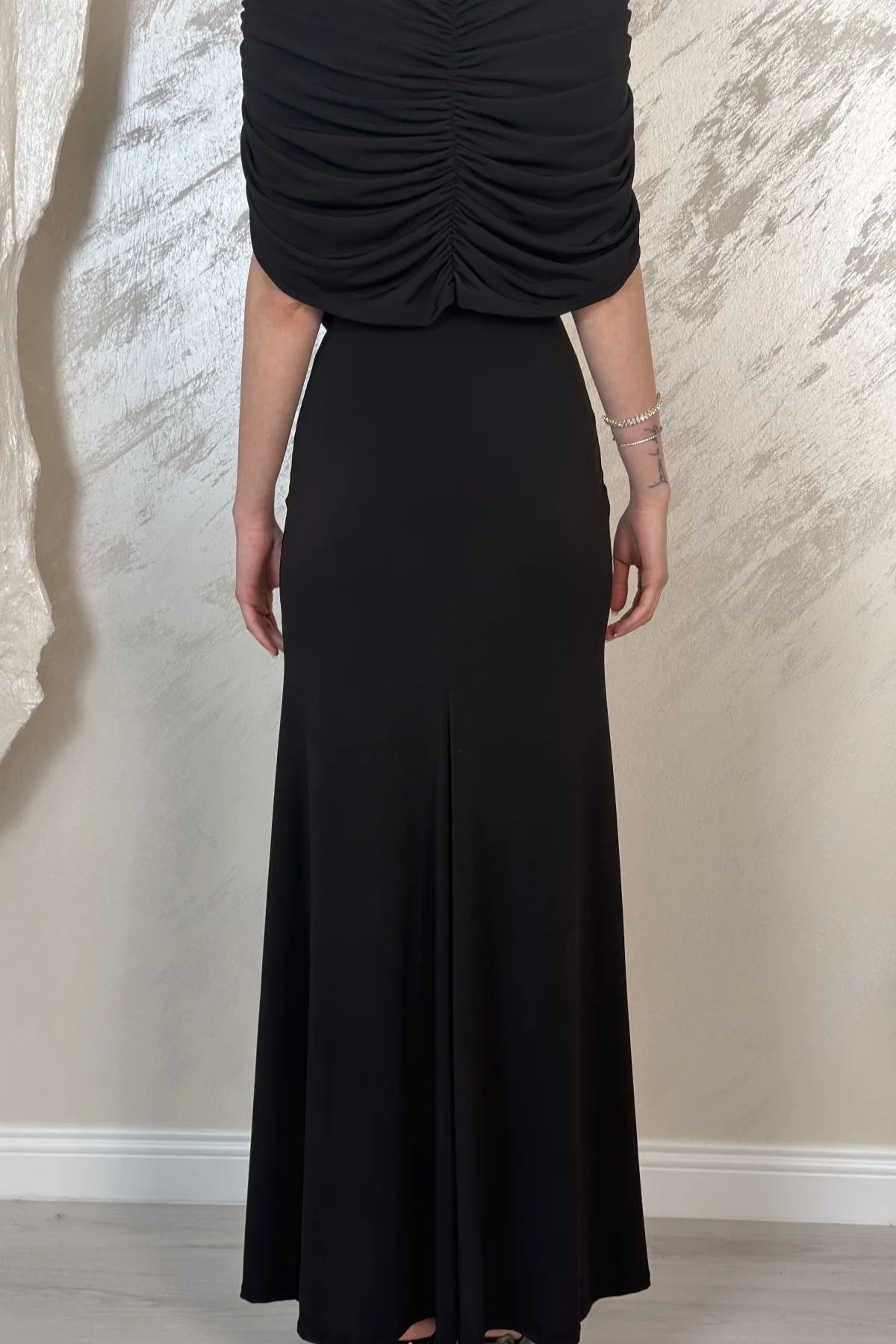 DRAPE DETAYLI DAVET ELBSESİ-SİYAH