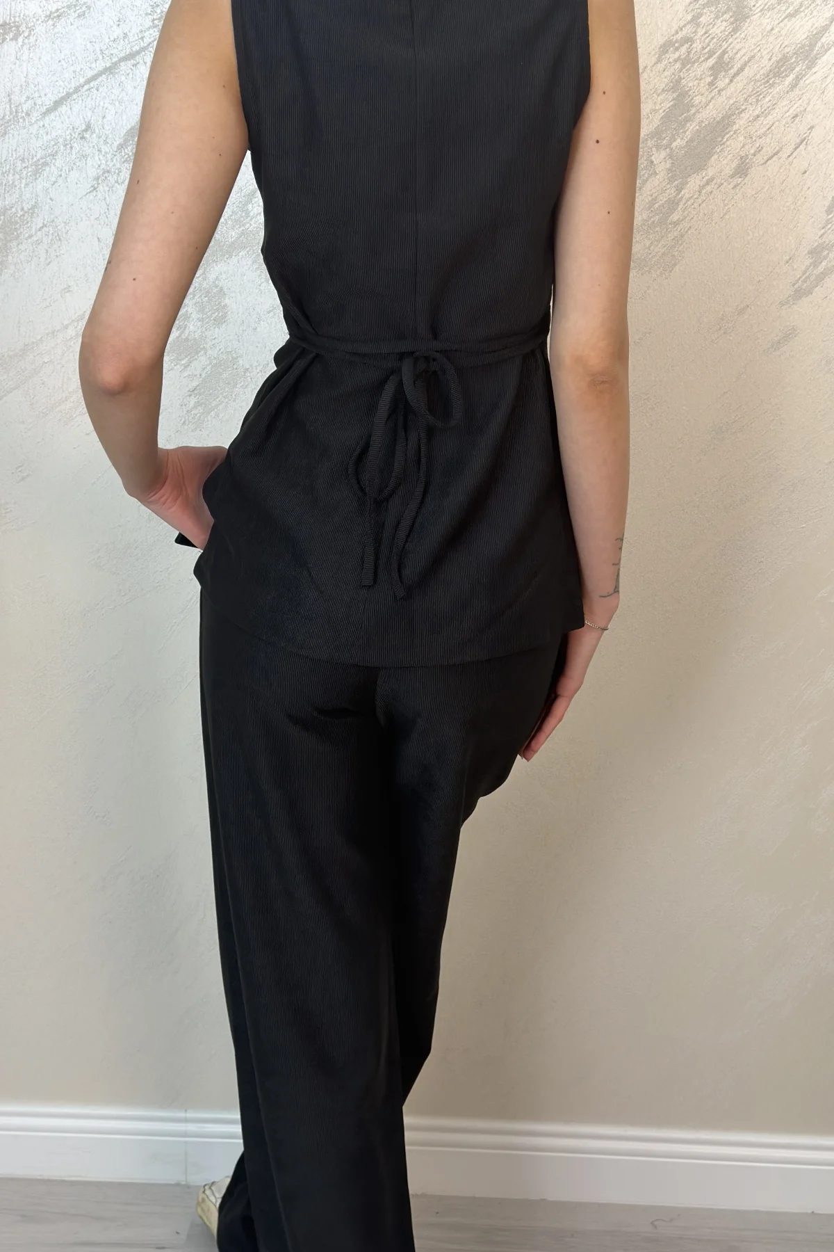 MUADİL BELDEN İPLİ İKİLİ TAKIM- SİYAH