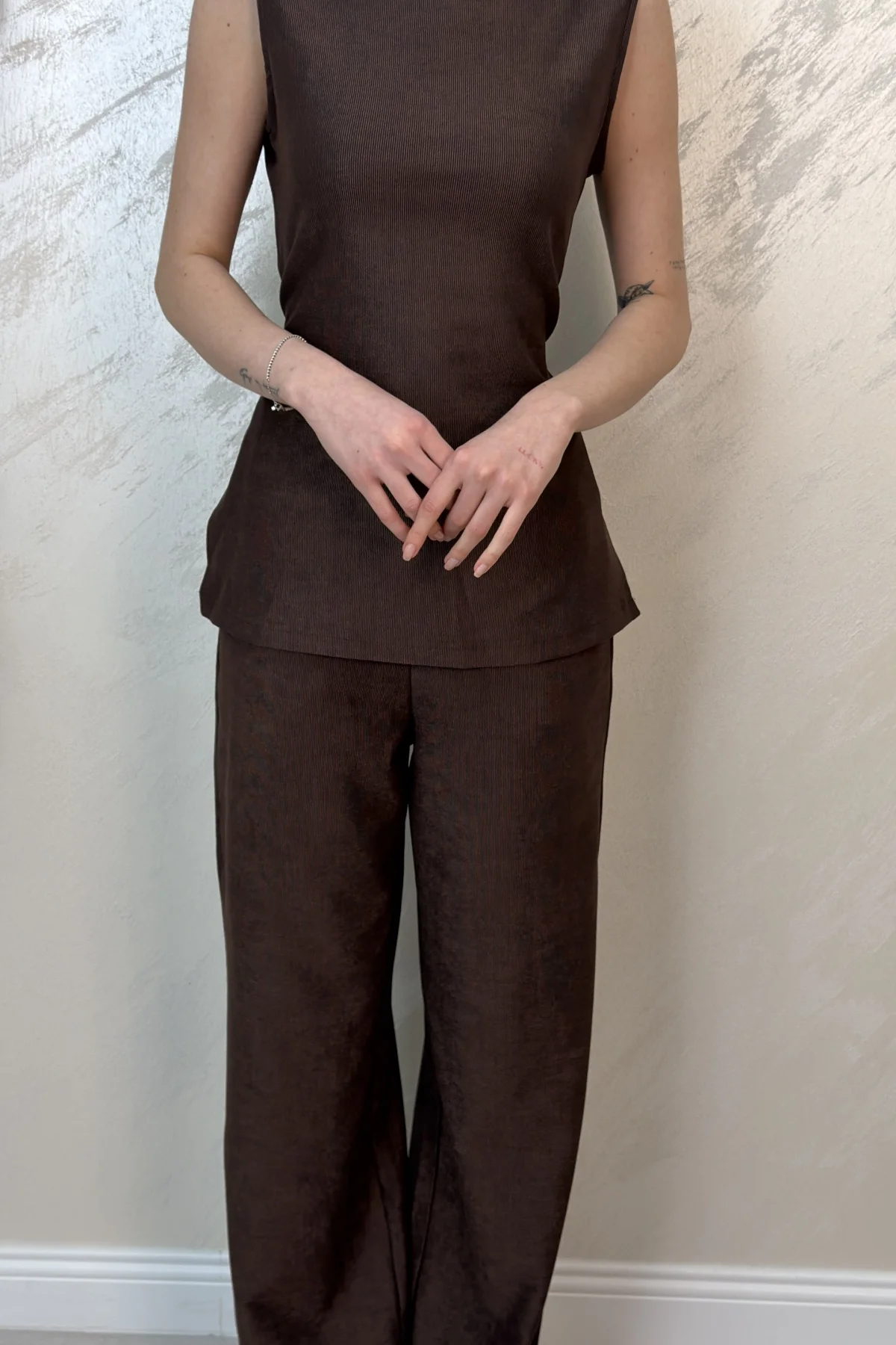 MUADİL BELDEN İPLİ İKİLİ TAKIM- KAHVERENGİ