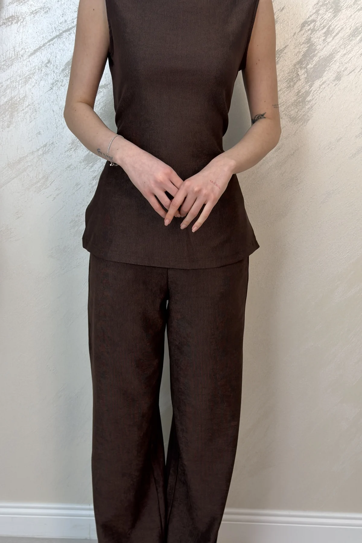 MUADİL BELDEN İPLİ İKİLİ TAKIM- KAHVERENGİ