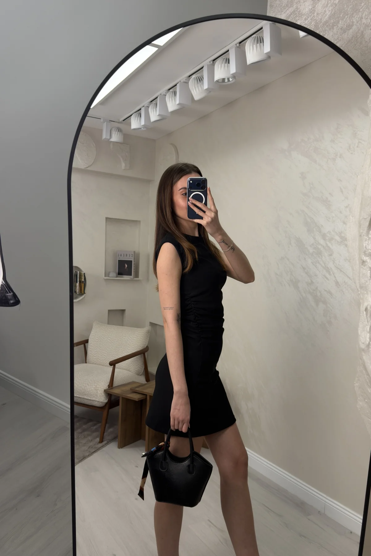 OTTOMAN MİNİ ELBİSE - SİYAH