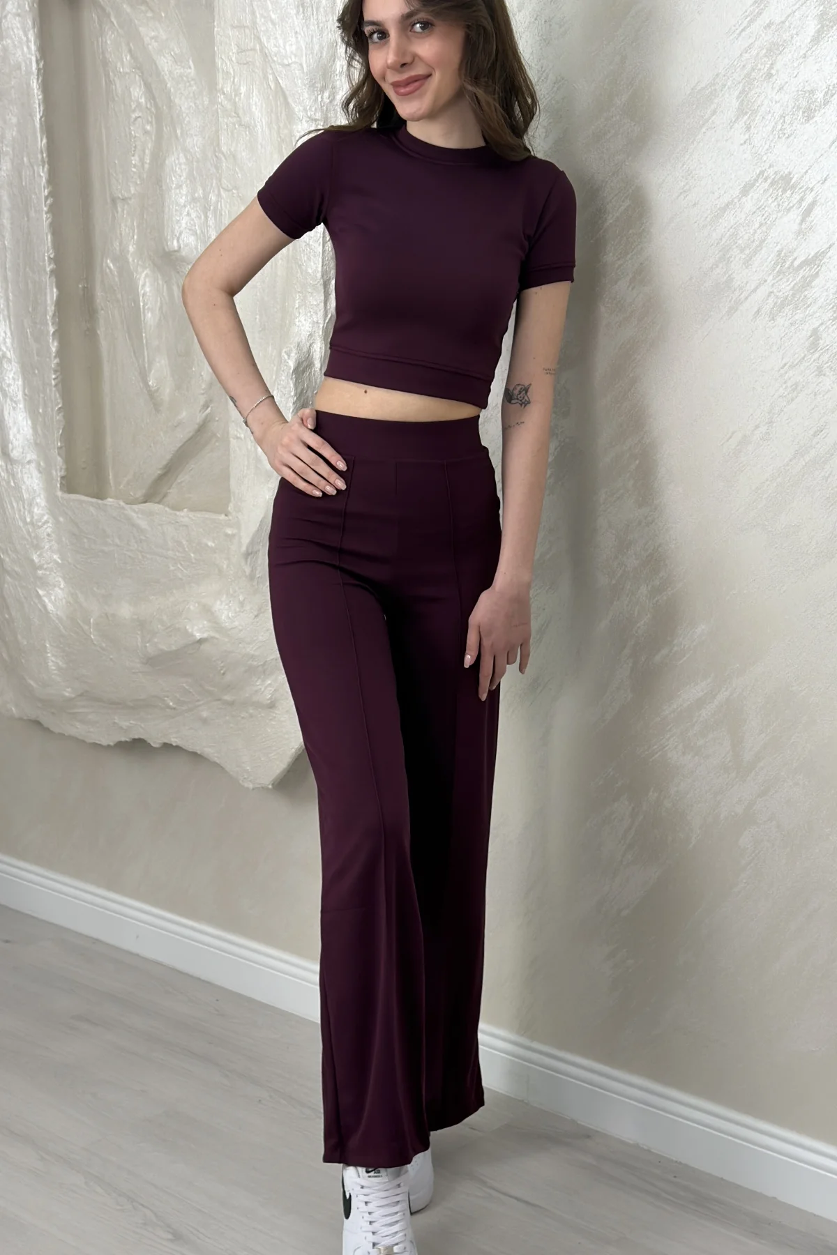 ALTI ÇIMALI CROP TAKIM- MÜRDÜM