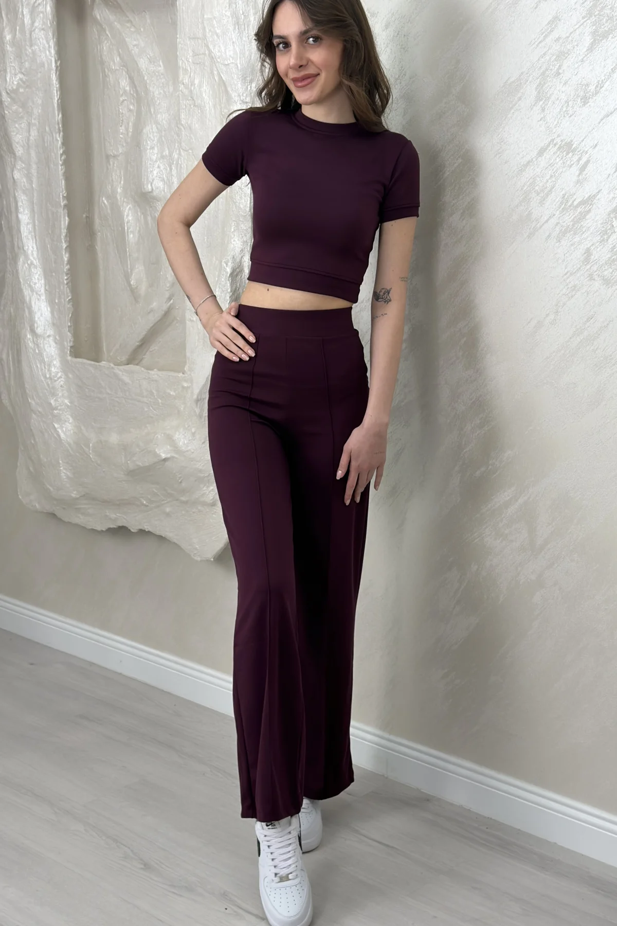 ALTI ÇIMALI CROP TAKIM- MÜRDÜM