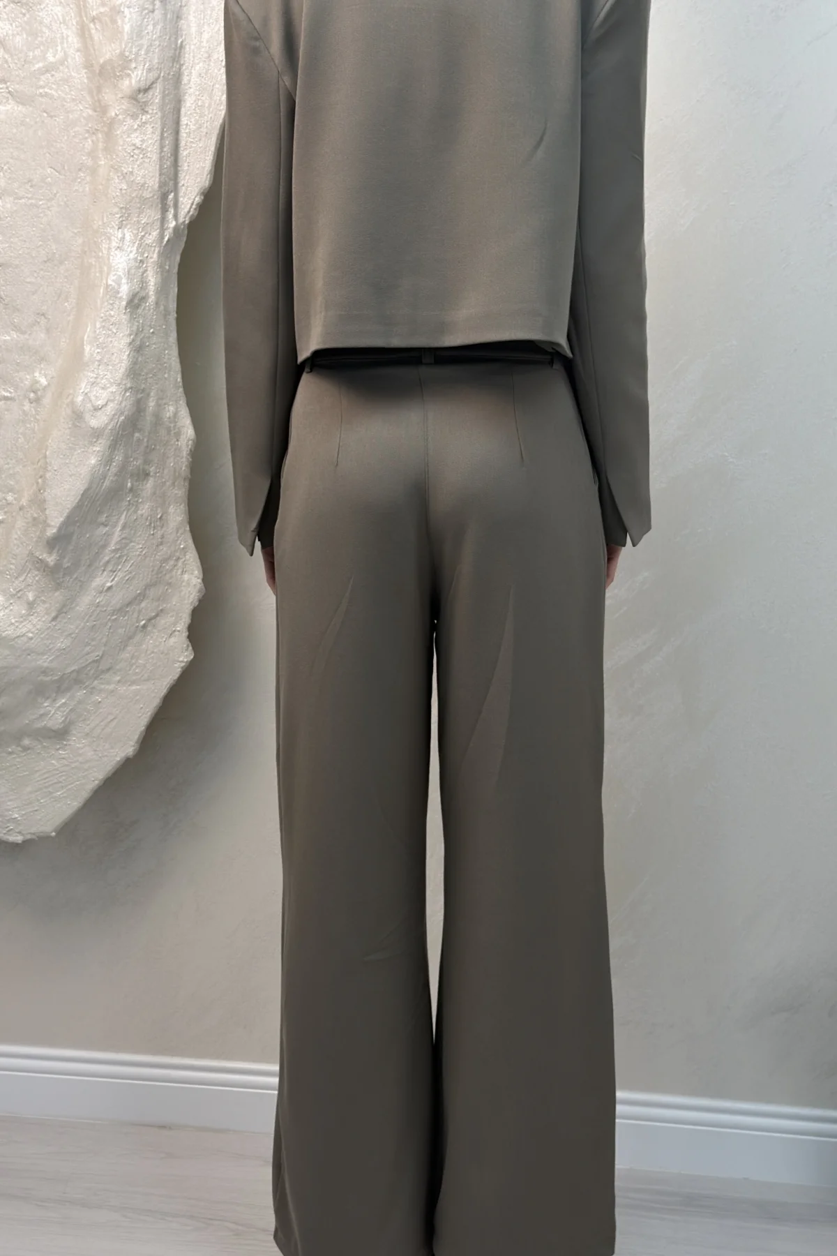 ÇİFT CEP CROP CEKET DETAYLI TAKIM- HAKİ