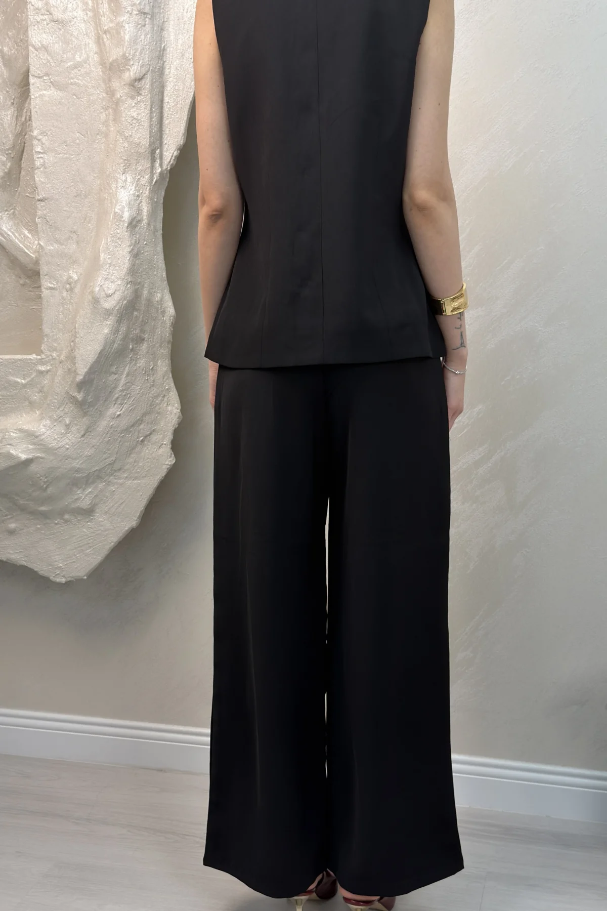 DÜĞMELİ SIFIR KOL TAKIM- SİYAH