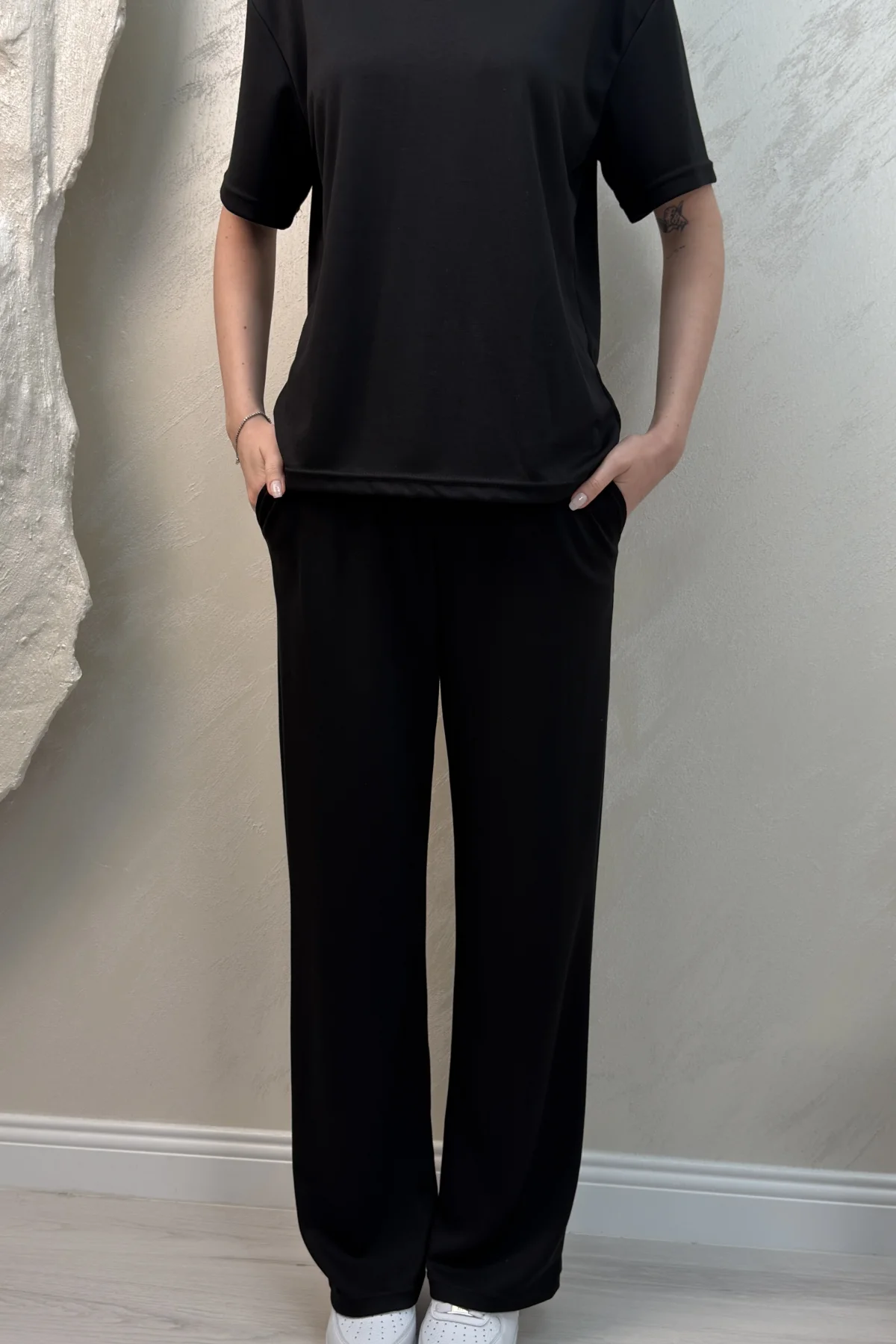 POLO YAKA TSHİRT MODAL TAKIM- SİYAH