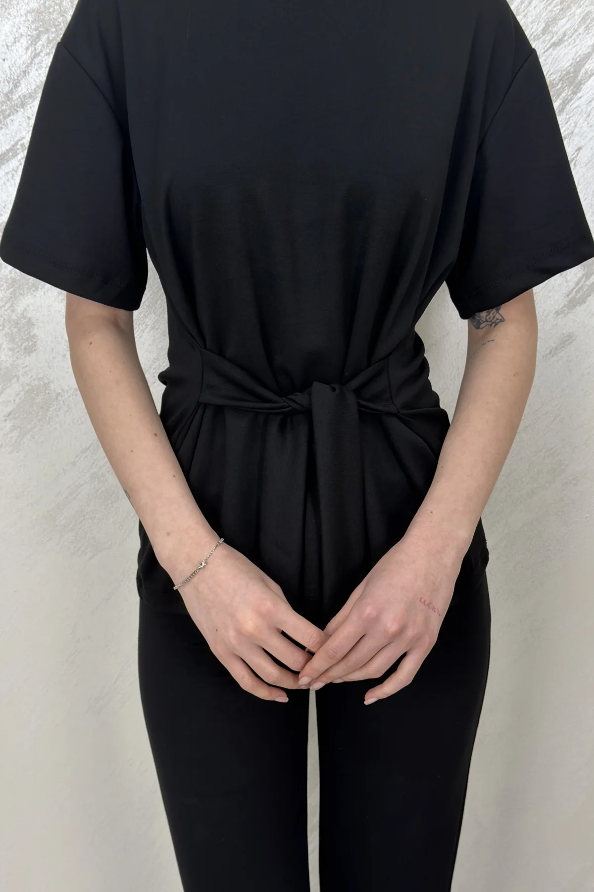 ÇİFT TARAF BAĞLAMALI MODAL TAKIM- SİYAH